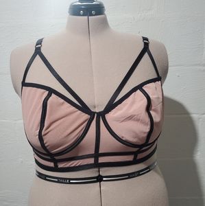 Pink Strappy Mesh Bralette